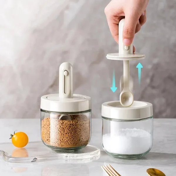 Glass Seasoning Utensil with Telescopic Spoon - Image 2