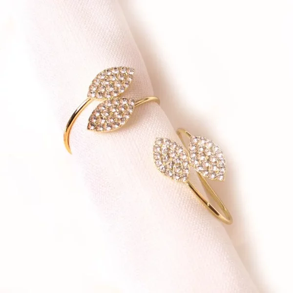 4 pieces of Gold Foil Napkin Ring with Rhinestone Details - Image 5