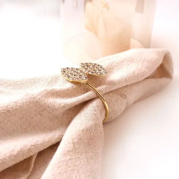 4 pieces of Gold Foil Napkin Ring with Rhinestone Details - Image 6