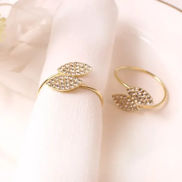 4 pieces of Gold Foil Napkin Ring with Rhinestone Details - Image 4