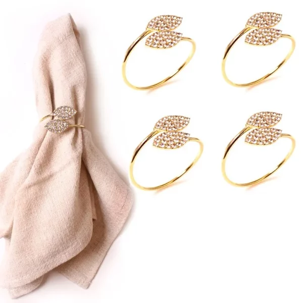 4 pieces of Gold Foil Napkin Ring with Rhinestone Details - Image 7