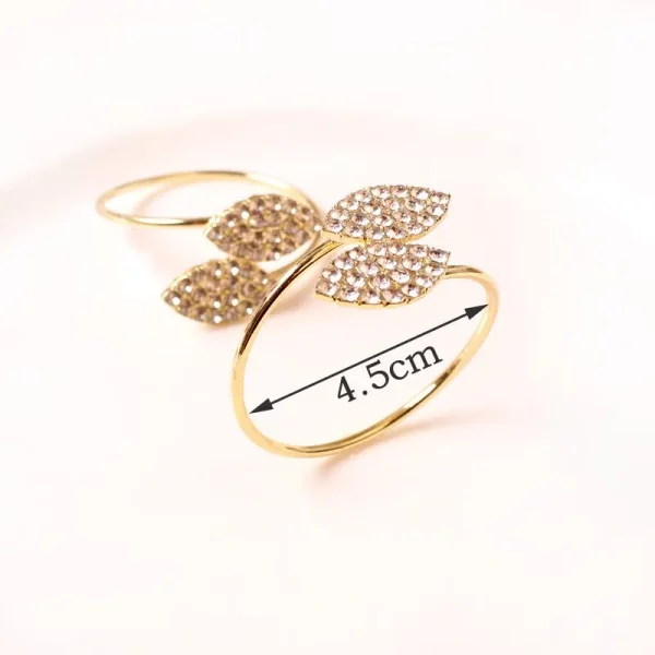 4 pieces of Gold Foil Napkin Ring with Rhinestone Details - Image 2