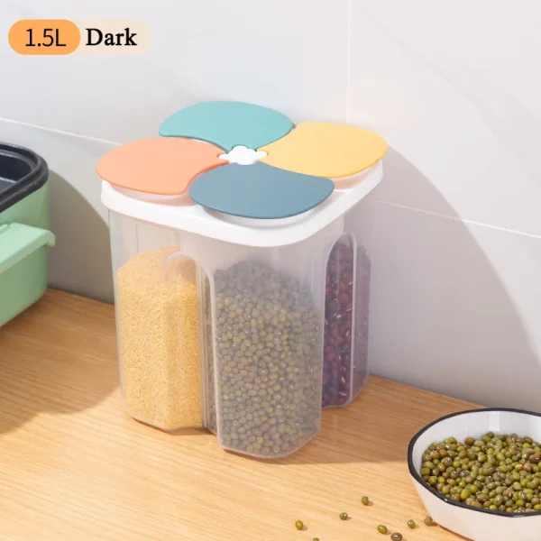 4-Grid Sealed Kitchen Cereal Storage Container - Image 5