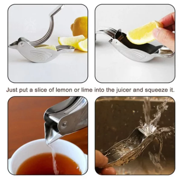 Creative Bird Lemon Squeezer - Stainless Steel Juicer and Tea Infuser - Image 4