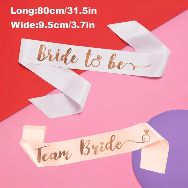 Bride-to-be satin sash in rose gold, perfect for bachelorette parties and bridal showers. - Image 6