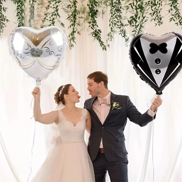 2-piece wedding dress and suit foil balloons. - Image 3