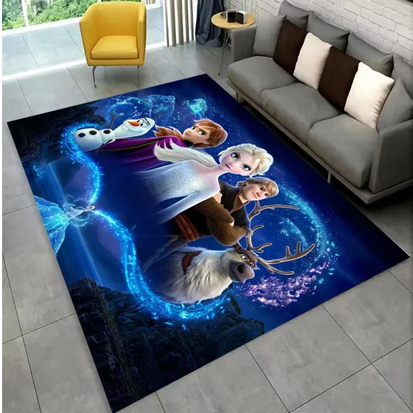 MINISO Disney Frozen Rugs Fashion 3D Printing Anime Elsa Carpet Cartoon Bedroom