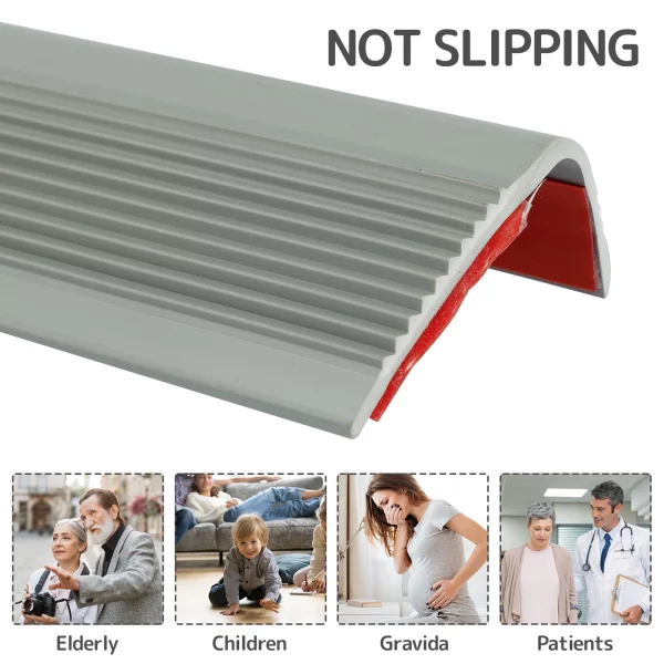 1/2 pcs non-slip stair edge protectors: self-adhesive PVC L-shape trim for waterproof stair edging. - Image 6