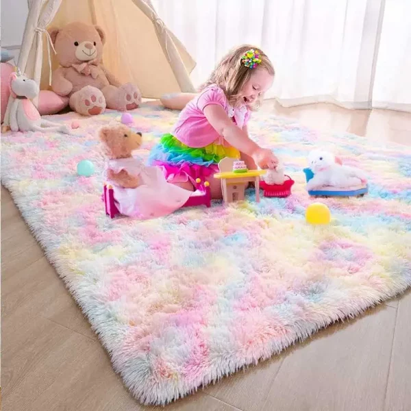 Kids Carpet Girl Rainbow Colors Carpets For Bedroom