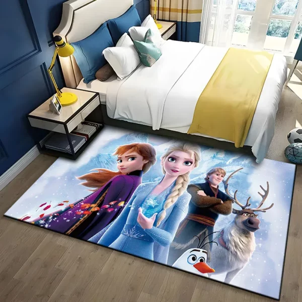 MINISO Disney Frozen Rugs Fashion 3D Printing Anime Elsa Carpet Cartoon Bedroom - Image 15