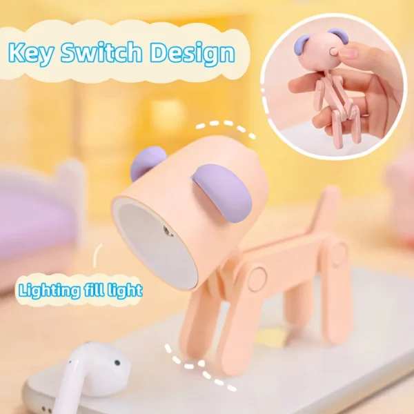 LED Mini Night Light Cute Dog Deer Foldable Desk Lamps Desktop Ornament Book Light Kids Room Bedside Bedroom Decor Holiday Gifts - Image 4