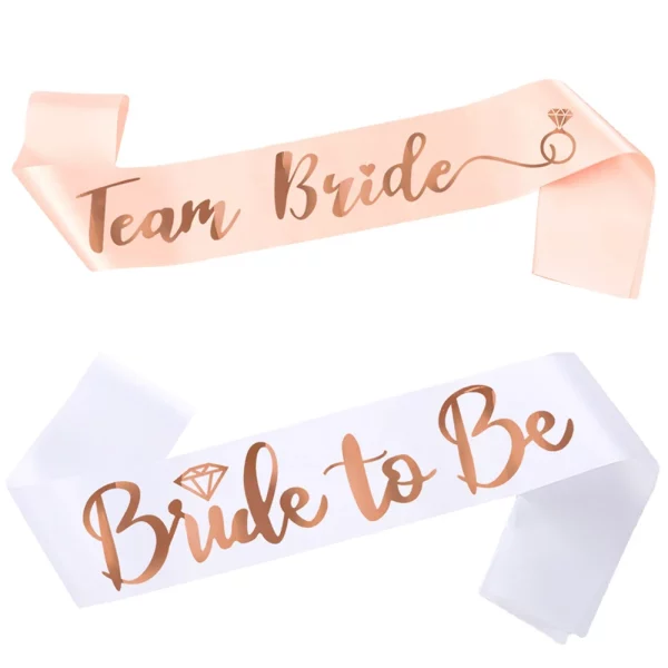 Bride-to-be satin sash in rose gold, perfect for bachelorette parties and bridal showers. - Image 5