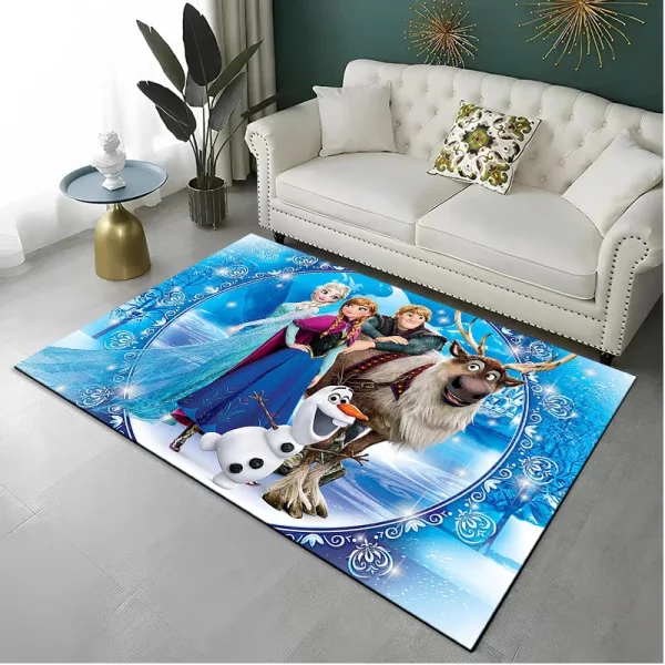 MINISO Disney Frozen Rugs Fashion 3D Printing Anime Elsa Carpet Cartoon Bedroom - Image 16