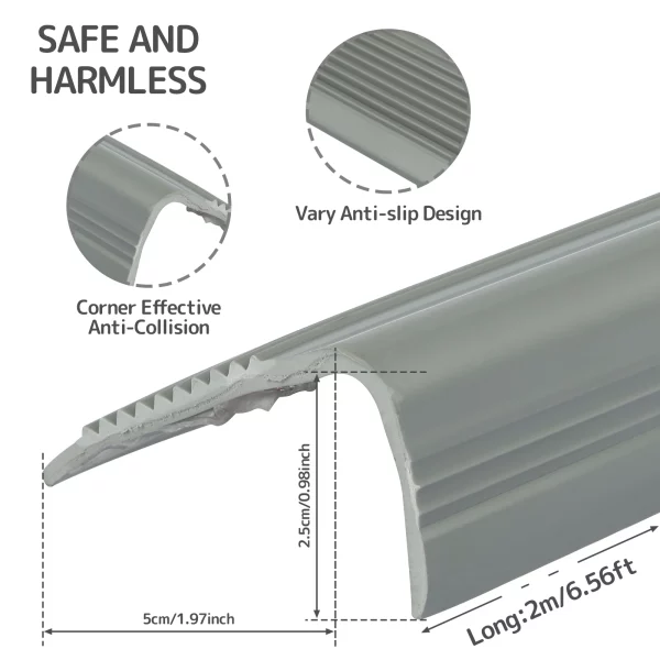 1/2 pcs non-slip stair edge protectors: self-adhesive PVC L-shape trim for waterproof stair edging. - Image 3