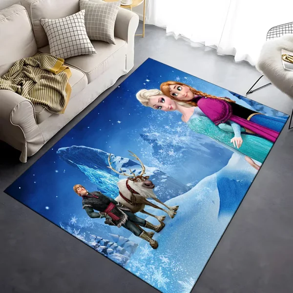 MINISO Disney Frozen Rugs Fashion 3D Printing Anime Elsa Carpet Cartoon Bedroom - Image 10