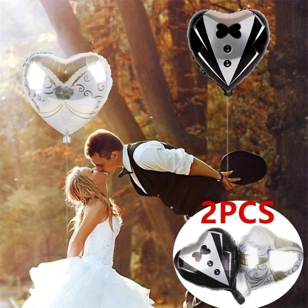 2-piece wedding dress and suit foil balloons. - Image 4