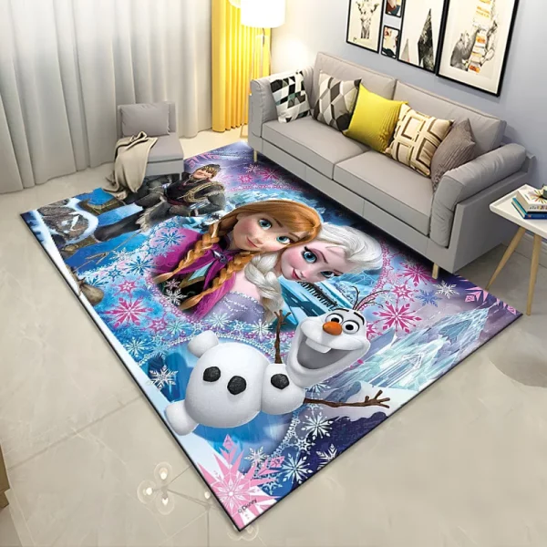 MINISO Disney Frozen Rugs Fashion 3D Printing Anime Elsa Carpet Cartoon Bedroom - Image 8