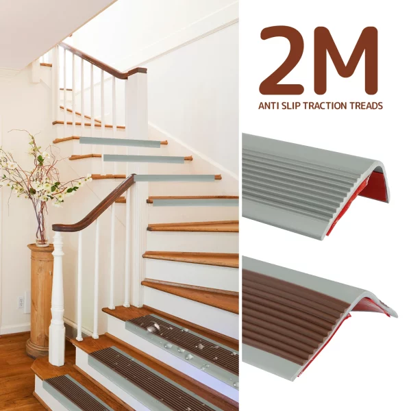 1/2 pcs non-slip stair edge protectors: self-adhesive PVC L-shape trim for waterproof stair edging.