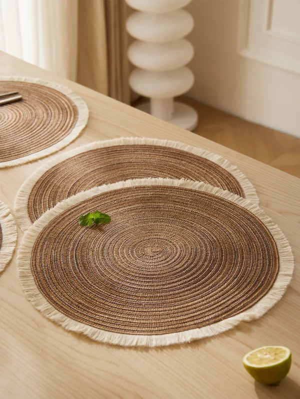 1pcs Hot Selling Fringe Eco-friendly Polyester Cheap Table Mat Placemats Kitchen Mat - Image 3