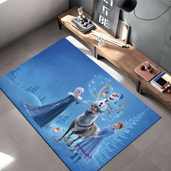 MINISO Disney Frozen Rugs Fashion 3D Printing Anime Elsa Carpet Cartoon Bedroom - Image 21