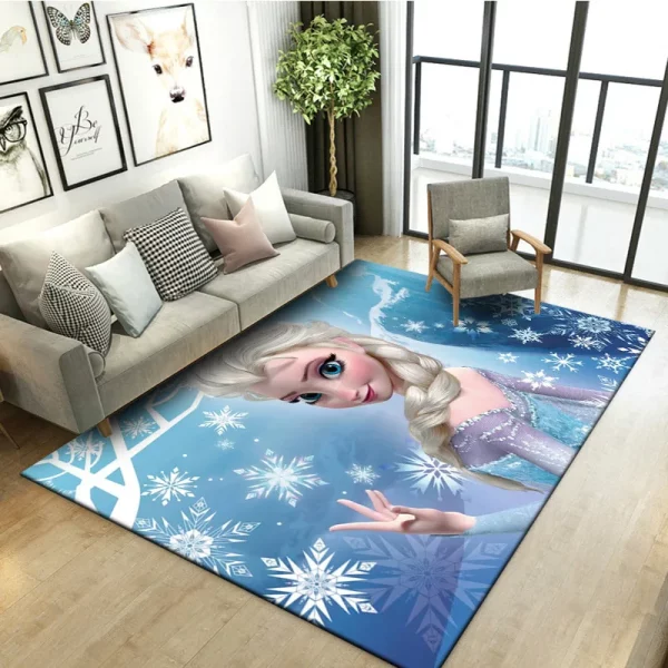 MINISO Disney Frozen Rugs Fashion 3D Printing Anime Elsa Carpet Cartoon Bedroom - Image 14