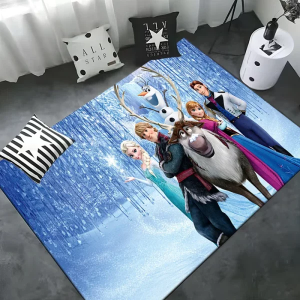 MINISO Disney Frozen Rugs Fashion 3D Printing Anime Elsa Carpet Cartoon Bedroom - Image 18