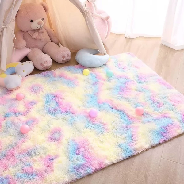 Kids Carpet Girl Rainbow Colors Carpets For Bedroom - Image 3