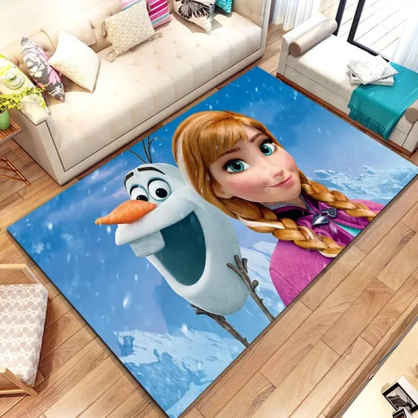 MINISO Disney Frozen Rugs Fashion 3D Printing Anime Elsa Carpet Cartoon Bedroom - Image 17