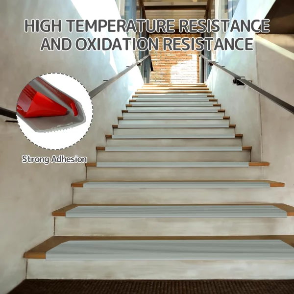 1/2 pcs non-slip stair edge protectors: self-adhesive PVC L-shape trim for waterproof stair edging. - Image 2
