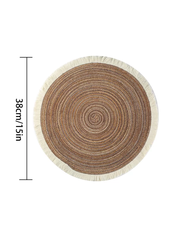 1pcs Hot Selling Fringe Eco-friendly Polyester Cheap Table Mat Placemats Kitchen Mat - Image 2