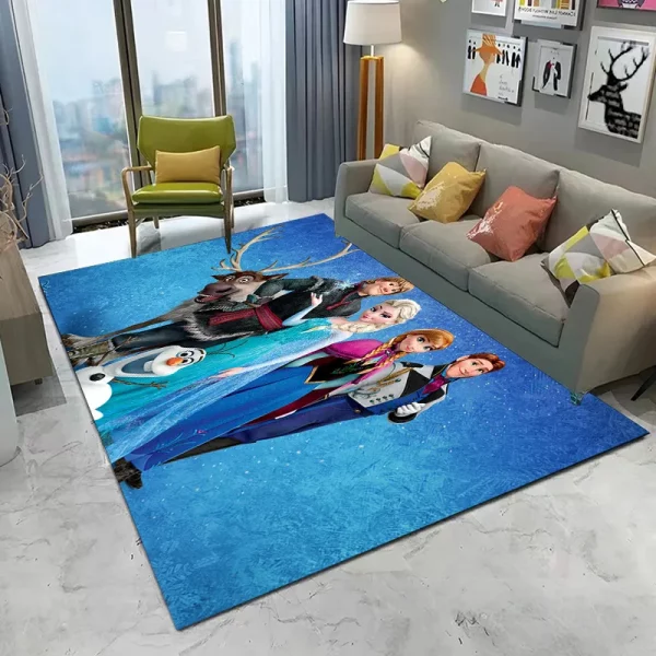 MINISO Disney Frozen Rugs Fashion 3D Printing Anime Elsa Carpet Cartoon Bedroom - Image 3