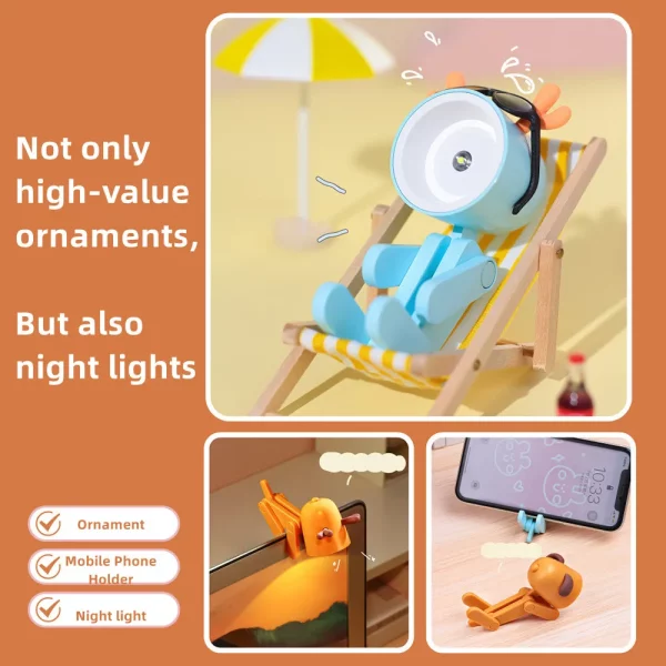 LED Mini Night Light Cute Dog Deer Foldable Desk Lamps Desktop Ornament Book Light Kids Room Bedside Bedroom Decor Holiday Gifts - Image 6