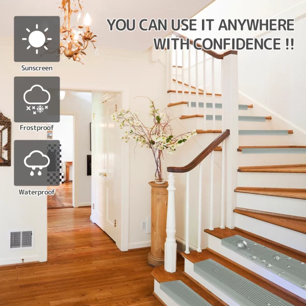 1/2 pcs non-slip stair edge protectors: self-adhesive PVC L-shape trim for waterproof stair edging. - Image 5
