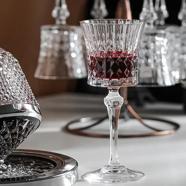 French Goblet European Crystal Glass Banquet Grape Wine Glass Whisky Sparkling Champagne Glass Transparent Dessert Cup