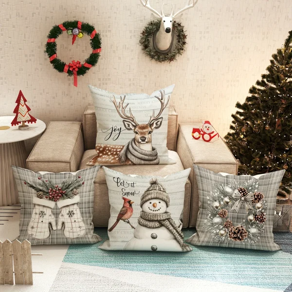 Christmas Decoration Pillowcase Snowman - Image 4