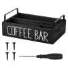 Wooden Coffee Bar Organizer Compartmentalized Coffee TeaBag Paper Cup Storage Box Handle Counter Desktop Miscellaneous Sorting - Image 8